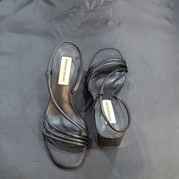 ANTONIO MELANI SQUARE TOE LOW BLOCK HEEL SANDAL - Picture 5 of 15